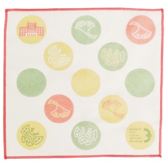 ガーゼハンカチ　銀杏・蝶